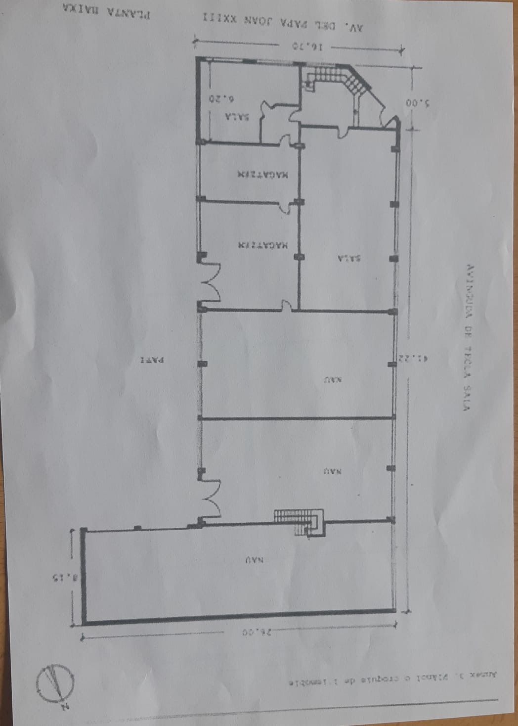 Plano de la planta baja del edificio de Roda de Ter